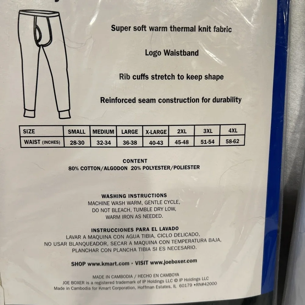Vtg 2pr Joe Boxer Mens M Ankle Length Thermal Pant Long John Underwear - Ivory